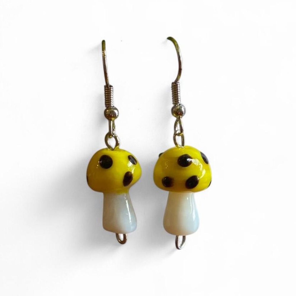 Yellow Mushroom Earrings